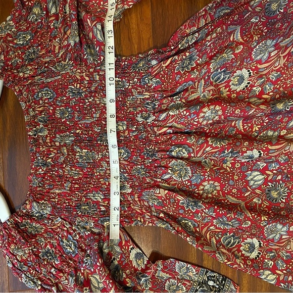 Kasturi Vintage Silk Floral Bohemian Mini Flowy Dress - Picture 9 of 10